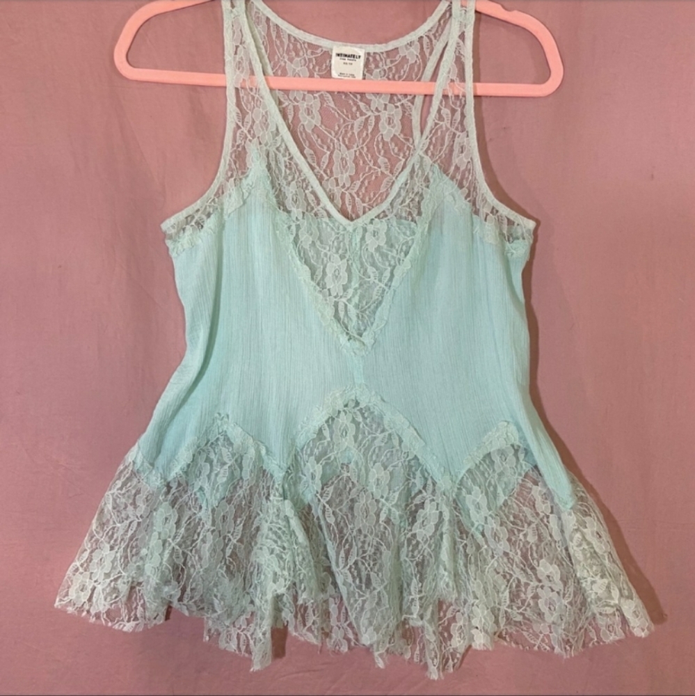Intimately Free People Mint Lace Cami Tank Top
